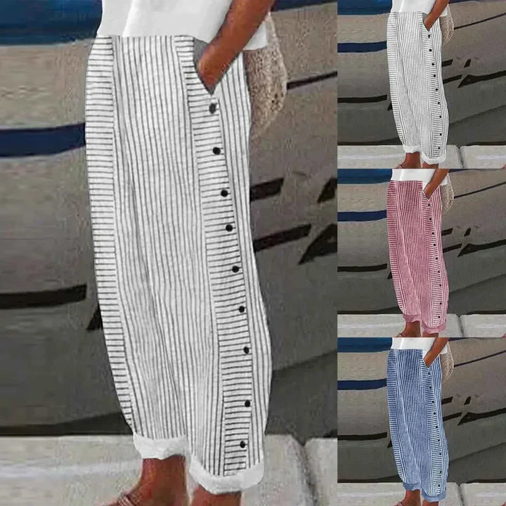 Inaya™ Seabreeze Stripe Button Trousers