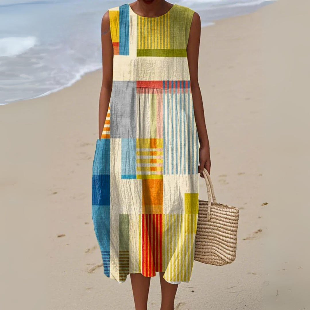 Marielle | Vibrant Geometric Summer Dress